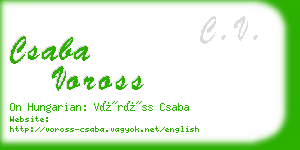 csaba voross business card